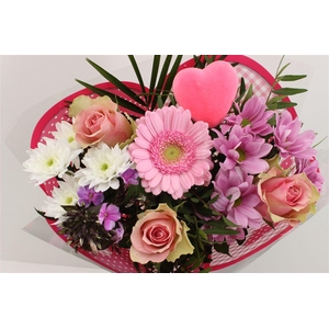 Boeket Roos Kl Roze Valentijn