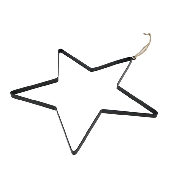 Kerst Deco ster ijzer hanger 30cm