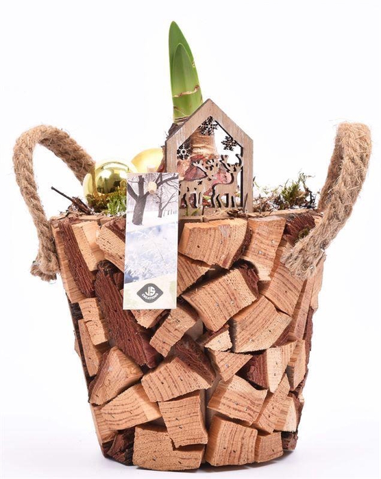 <h4>Hout pot natuur 17cm</h4>