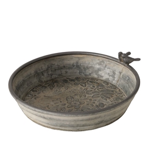 Bird bath Berit, H 8,5 cm, Zinc, Mat, Grey zinc grey, 4066076505265, 2058229