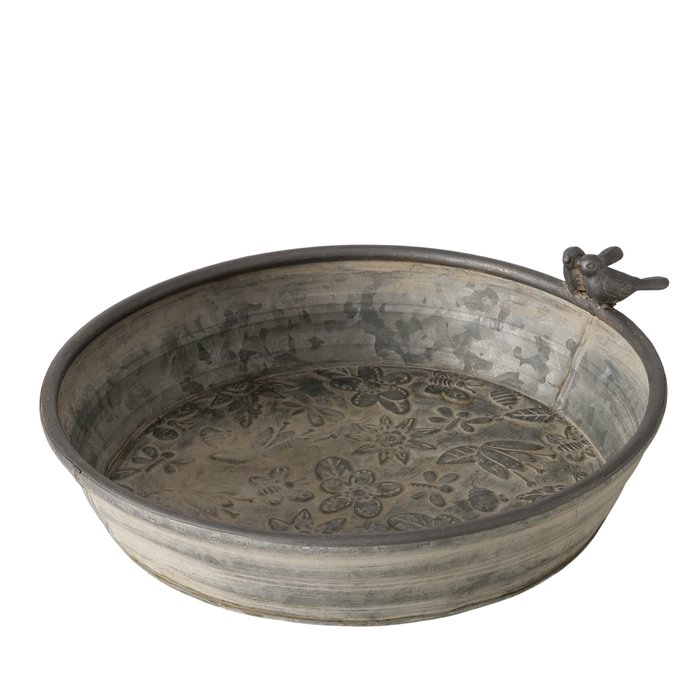 <h4>Bird bath Berit, H 8,5 cm, Zinc, Mat, Grey zinc grey, 4066076505265, 2058229</h4>