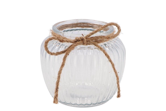 <h4>Glass Rope Pumpkin Ribbed 14x13cm</h4>