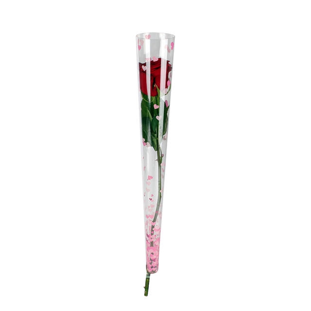 <h4>Tube conical Rising Hearts RPET 46x6x2cm pink</h4>