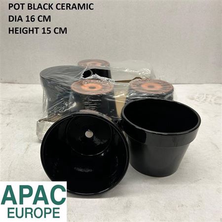 <h4>Pot Black Ceramic D16 H15</h4>