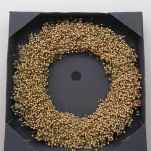 Wreath Dried Vlas Naturel 50cm Carton Box