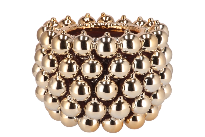 Christmasball Gold Pot 29x29x20cm Nm