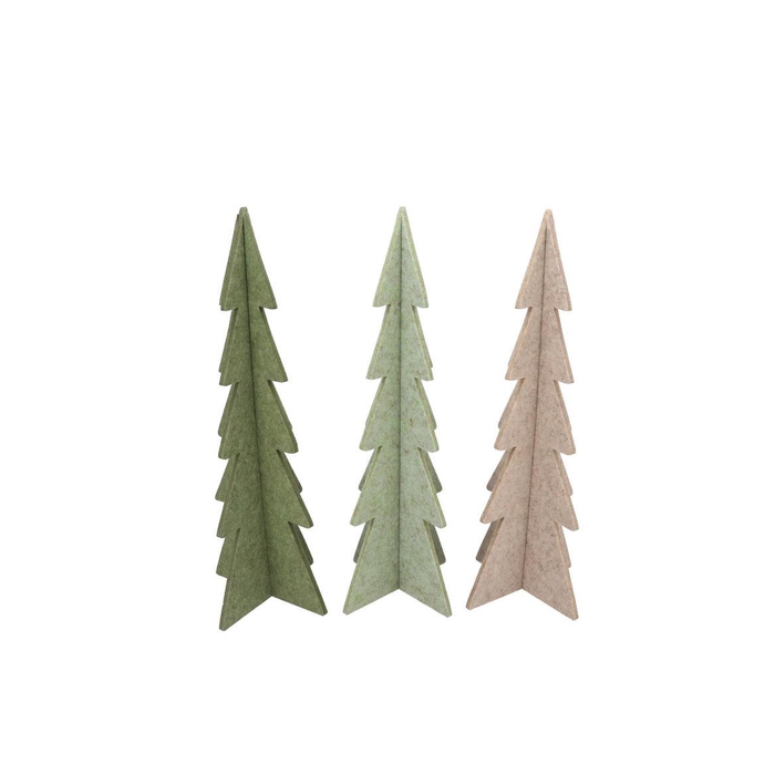 <h4>Felt Green Beige X-mas Tree Ass 15x39cm</h4>