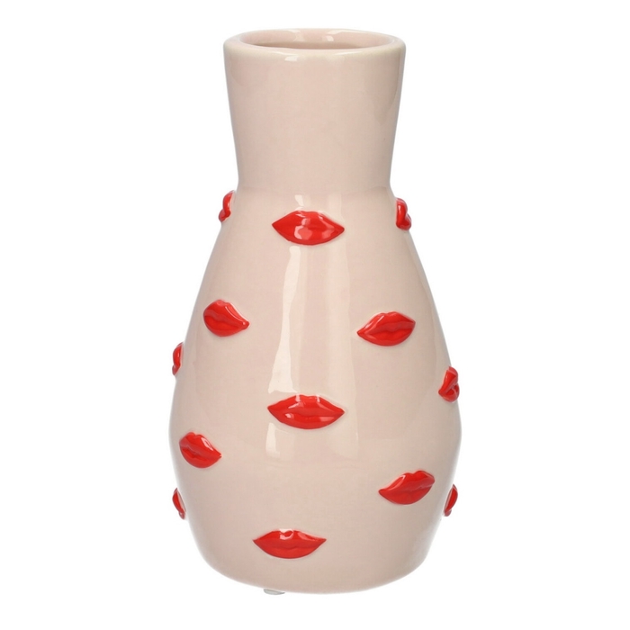 <h4>Moederdag Keramiek vaas Lips d05/9*18cm</h4>