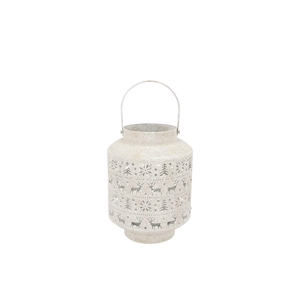 Kaya White Lantern X-mas Metal 21x28cm