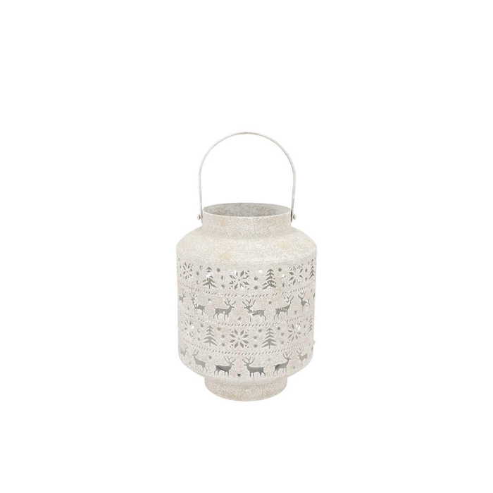 <h4>Kaya White Lantern X-mas Metal 21x28cm</h4>