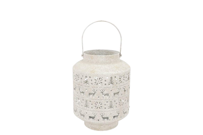 Kaya White Lantern X-mas Metal 21x28cm