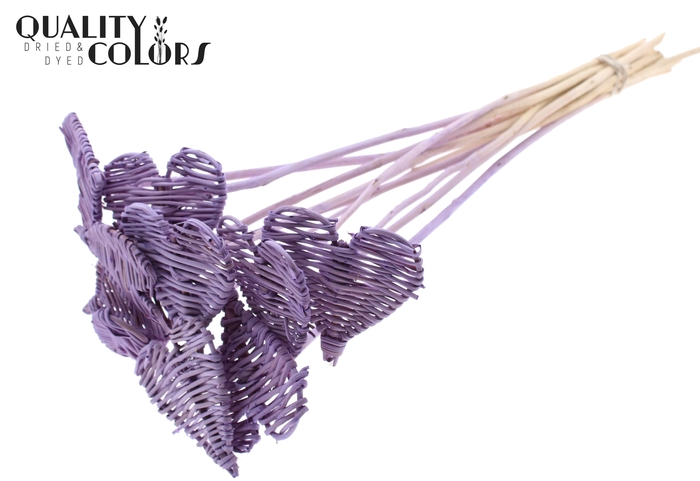 Lata Heart 8cm on stem Hat type Frosted Milka