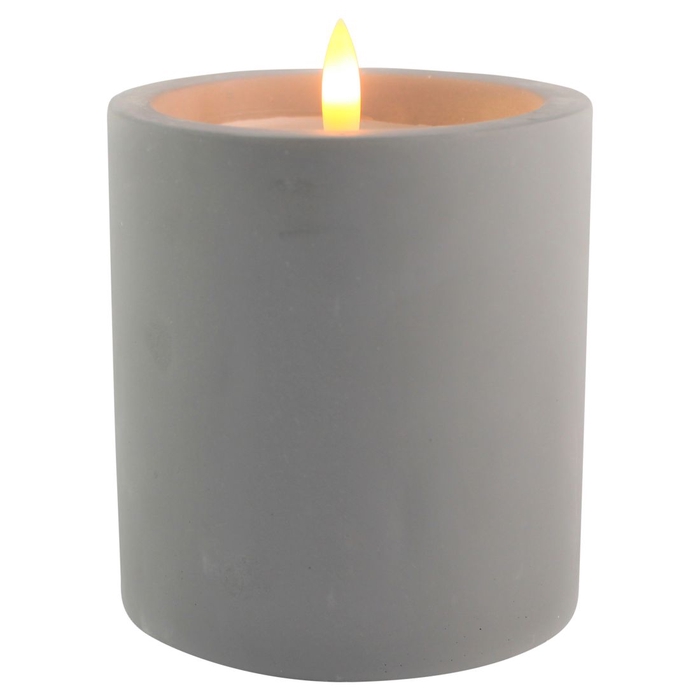 DF12-MB-41355 - Candle led ceramic pot10x14cm grey out