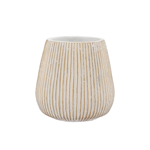 Stripes White Gold Pot 14x15cm Nm