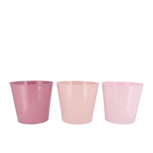 Zinc Summer Pink Mix Bucket Basic Ass 19x18x15cm