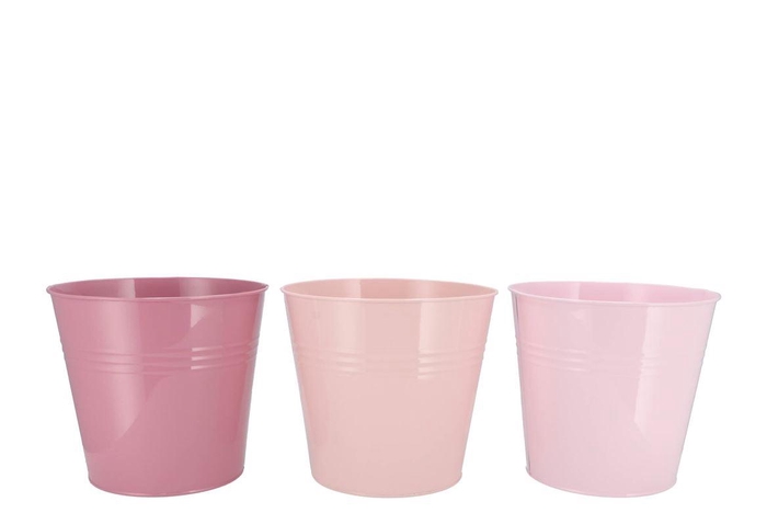 <h4>Zinc Summer Pink Mix Bucket Basic Ass 19x18x15cm</h4>