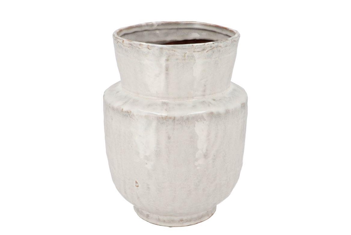 Iron Stone White Vase 24x24x31cm