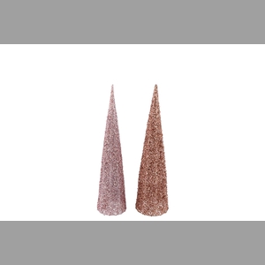 Sparkle Nude Mix Cone Tree Led20 Ass 72x21x34cm