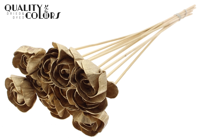 Shola Dear Holly 6cm on stem Antique Gold
