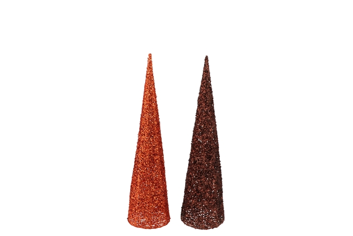 Sparkle Copper/bronze Cone Tree Led20 Ass 72x21x34cm