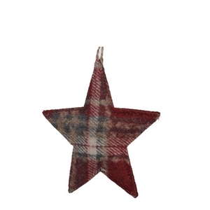 Kerst Hanger ster ruit 14cm