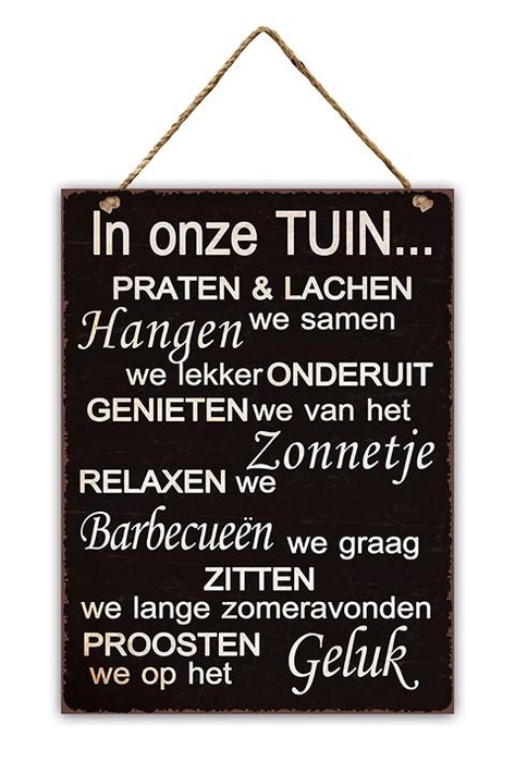 <h4>Wall Hanger Metal "In onze tui</h4>