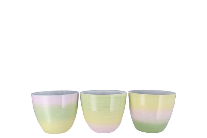 <h4>Melamine Rainbow Pastel Pot Ass 22x19cm</h4>
