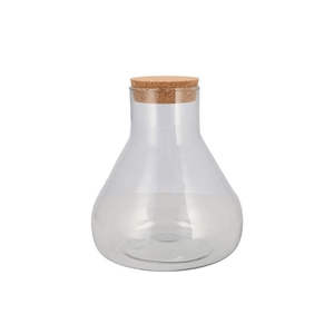 Glass Milk Bottle Roca Clear Cork 22x25cm Nm