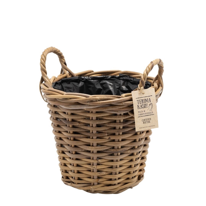 <h4>Baskets rattan Terima pot+handle d22*19cm</h4>