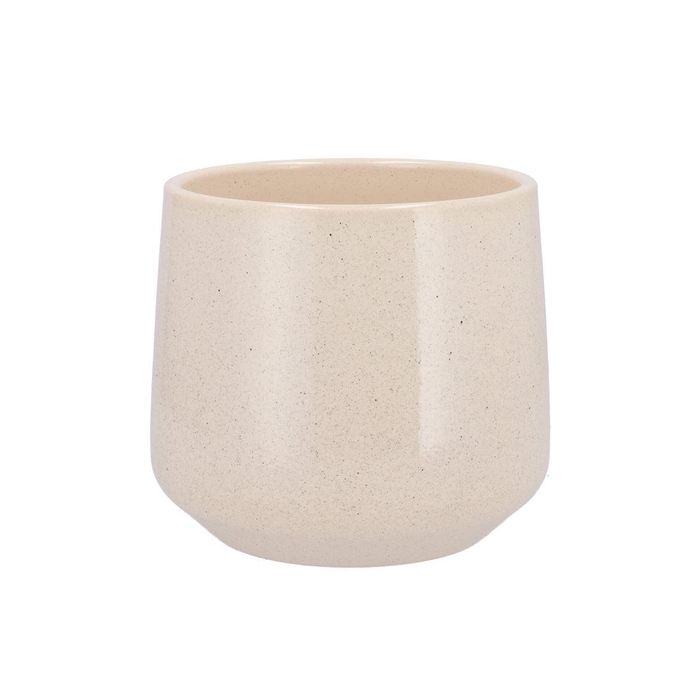 <h4>Ceramic Beige Stone Pot Berlin 18x15,5cm</h4>