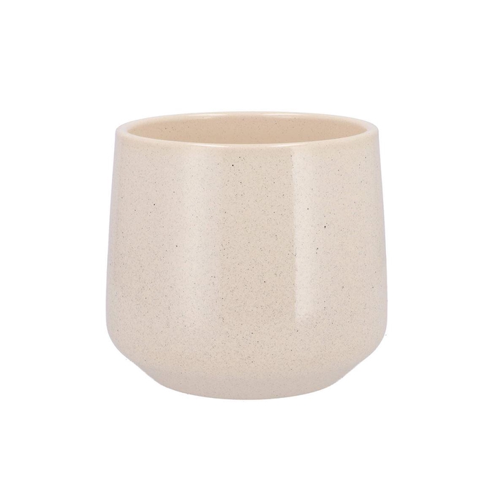 <h4>Ceramic Beige Stone Pot Berlin 18cm</h4>