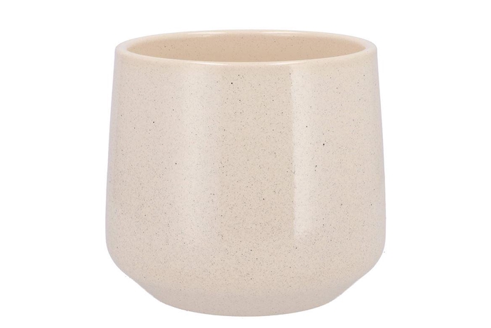 Ceramic Beige Stone Pot Berlin 18x15,5cm