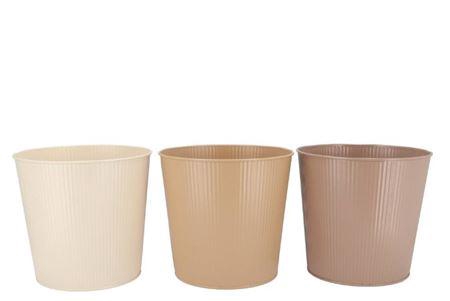 <h4>Zinc Natural Brown Mix Bowl Striped Ass 34x14x30cm</h4>