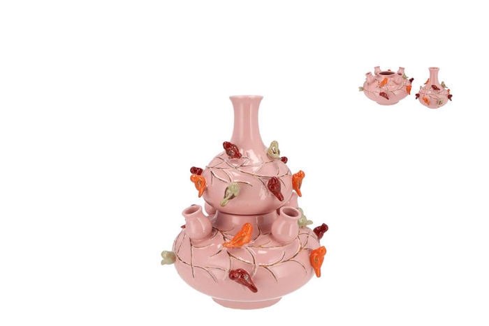 <h4>Bird Vase Light Pink Bubbles 23x25cm Nm</h4>