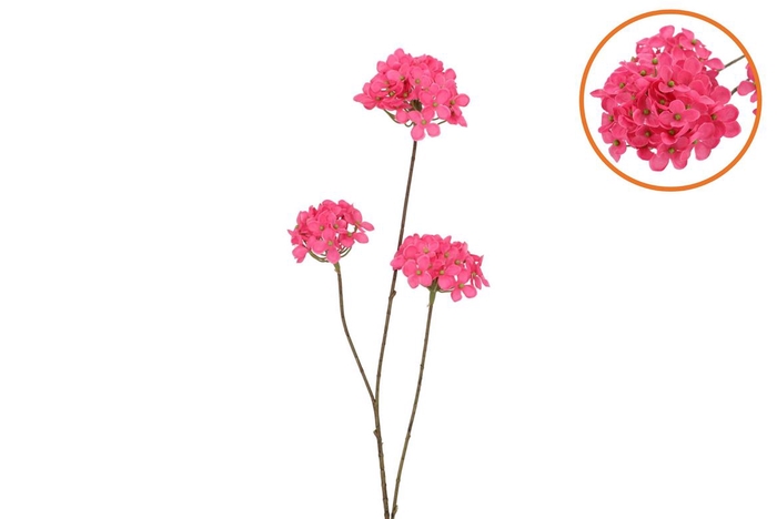 Silk Hydrangea X3 Red 85cm Nm