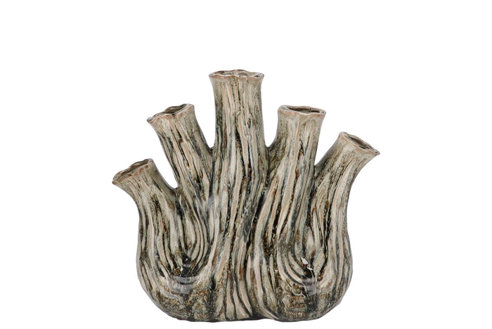 Aglio Green Active Glaze Vase Oval 20x9x19cm