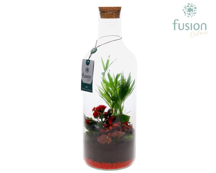 <h4>Green Bottle Fles Medium Love met arrangement</h4>