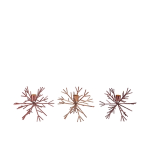 Cosmo Copper Mix Candle Holder Snowflake Ass 17x17x15cm