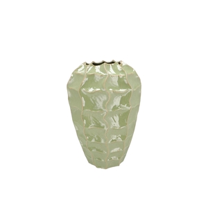 Lima Pistache Vase Long Carve 22x22x29cm