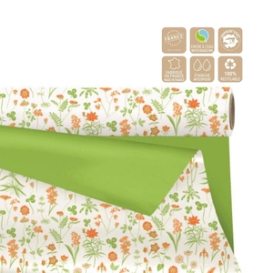 Cellophane Roll  80cm  25m Duo Mat Flowers