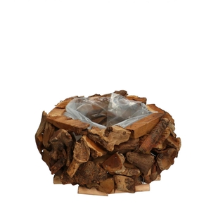 Wood Planter driftwood d25*12cm