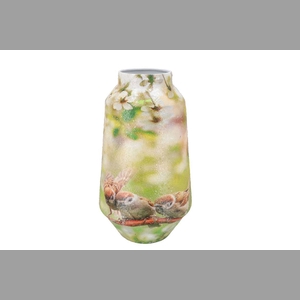 April Green Vase Bird Iron 20x20x39cm