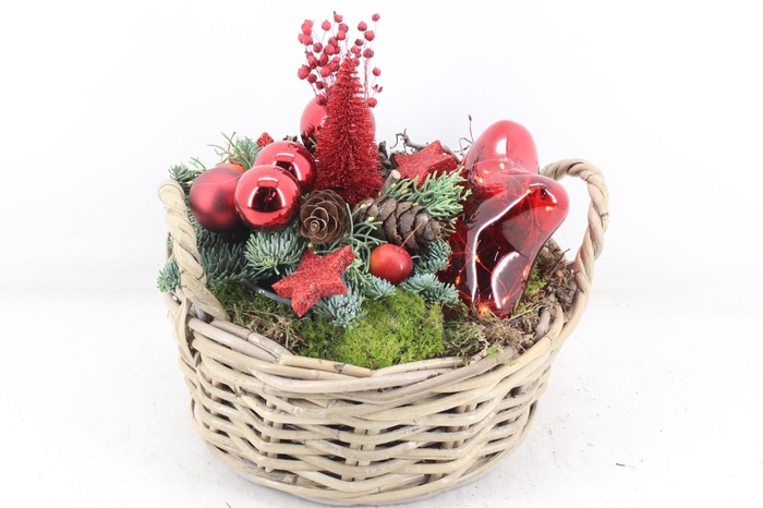 <h4>arr5 Kerst MB - Kubu mandje RED led ster</h4>