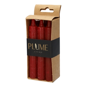 DF11-731274300 - Set/6 Dinner candle Lucian d2.2xh14 rustic red