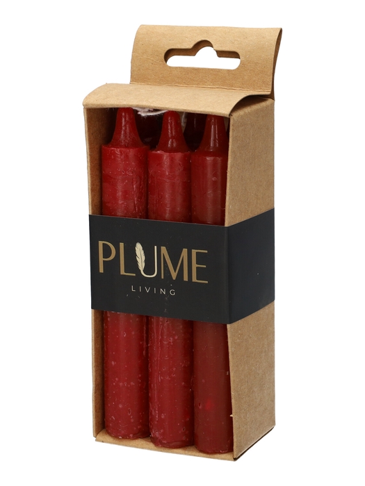 <h4>DF11-731274300 - Set/6 Dinner candle Lucian d2.2xh14 rustic red</h4>