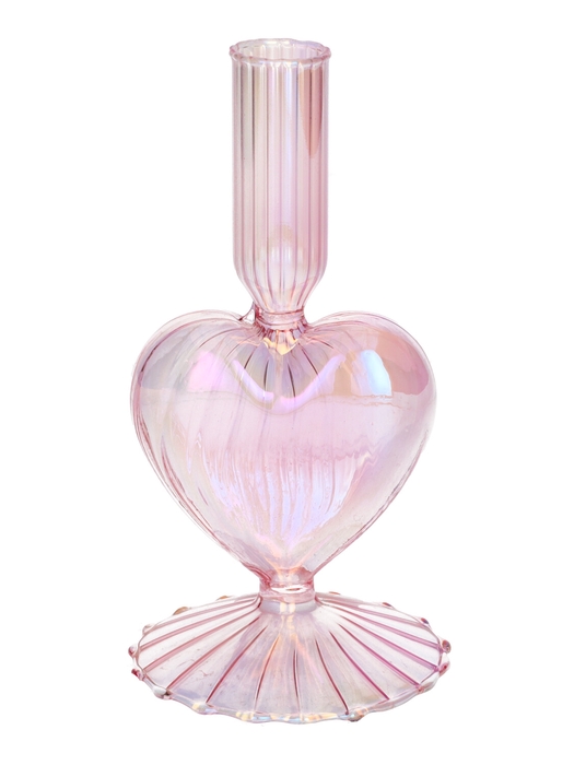 <h4>DF02-730701900 - Candle hldr Lovely 8.5x8.5x16.5 l.pink+pearl</h4>