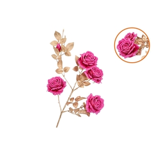 Silk Rose Goldie 5x Fuchsia 116cm