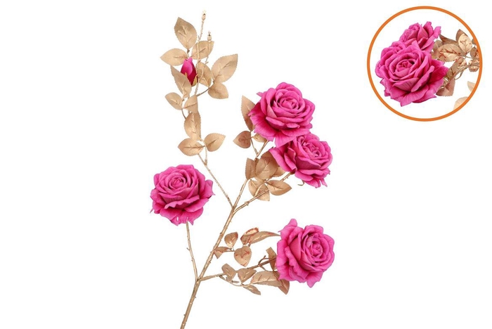 <h4>Silk Rose Goldie 5x Fuchsia 116cm</h4>