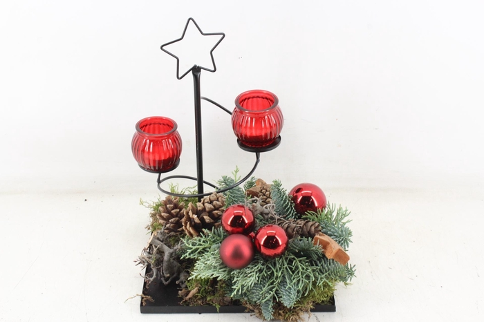 <h4>arr5 Kerst MB - Zink 4kant std. 2wax rood</h4>