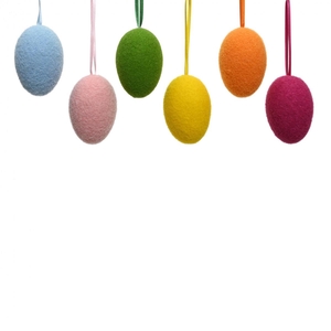 Pasen Deco ei flock 7cm